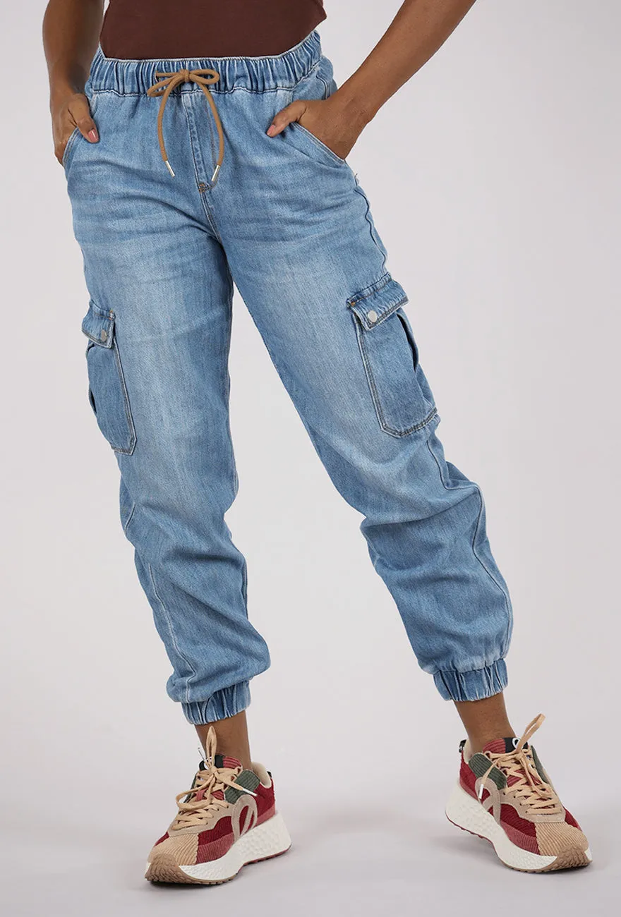 Urban Style Core Basic Simone Denim Jogger, Blue