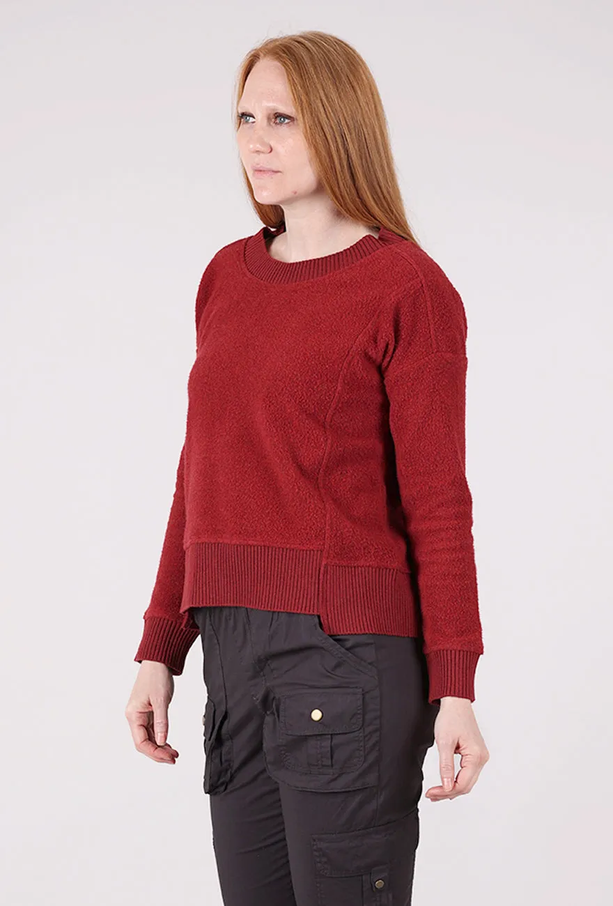 Simple Comfort Heather Fleece Unwind Pullover, Garnet