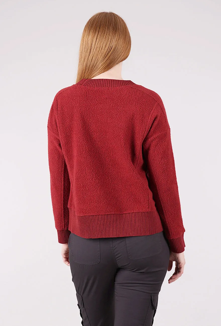 Simple Comfort Heather Fleece Unwind Pullover, Garnet
