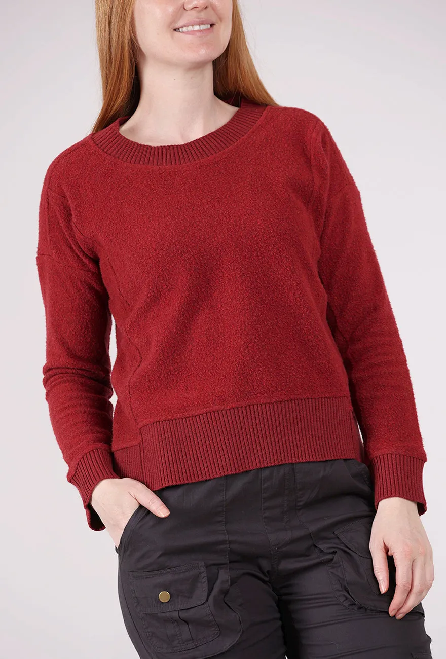 Simple Comfort Heather Fleece Unwind Pullover, Garnet