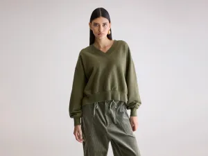 Varola v-neck sweatshirt (252 / W / OLIVE) Urban Layer