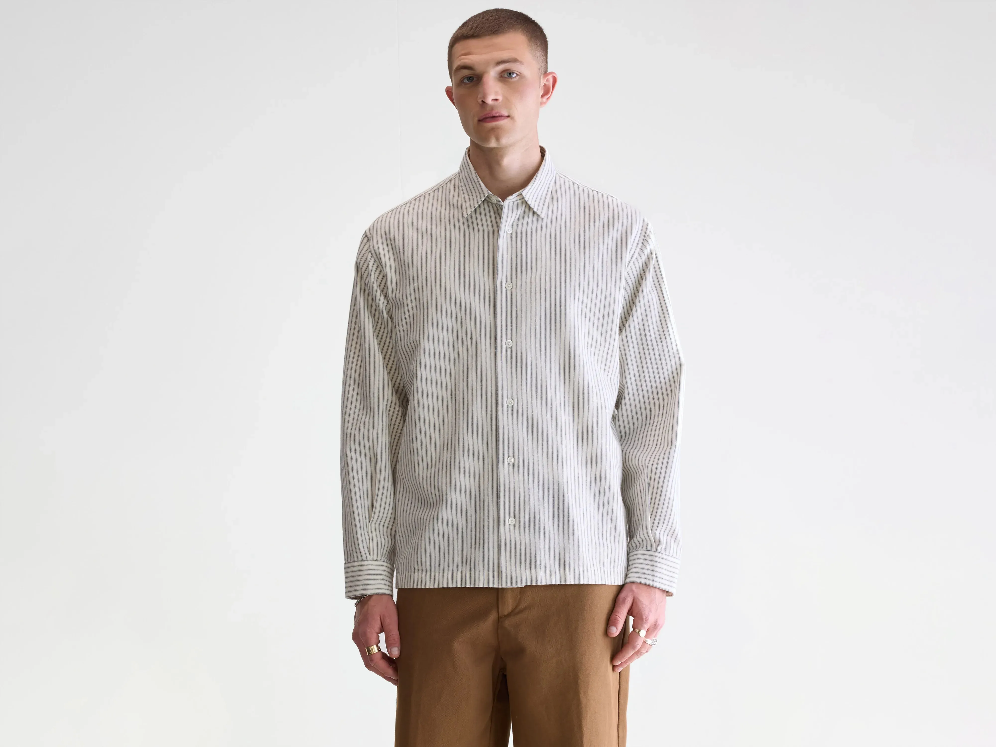 Flip relaxed shirt (252 / M / STRIPE G) Everyday Look light feel