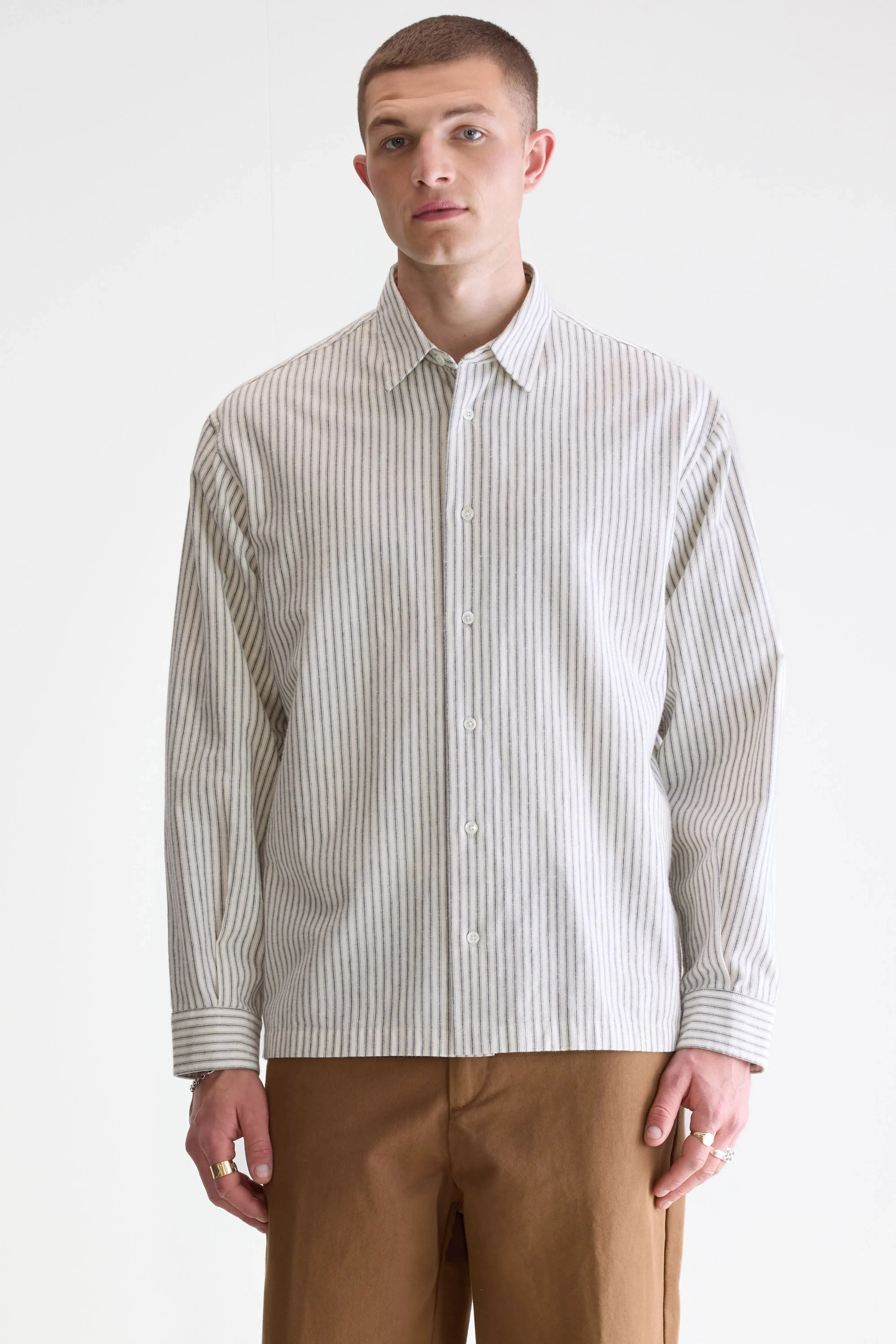 Simple Elegance Flip relaxed shirt (252 / M / STRIPE G)