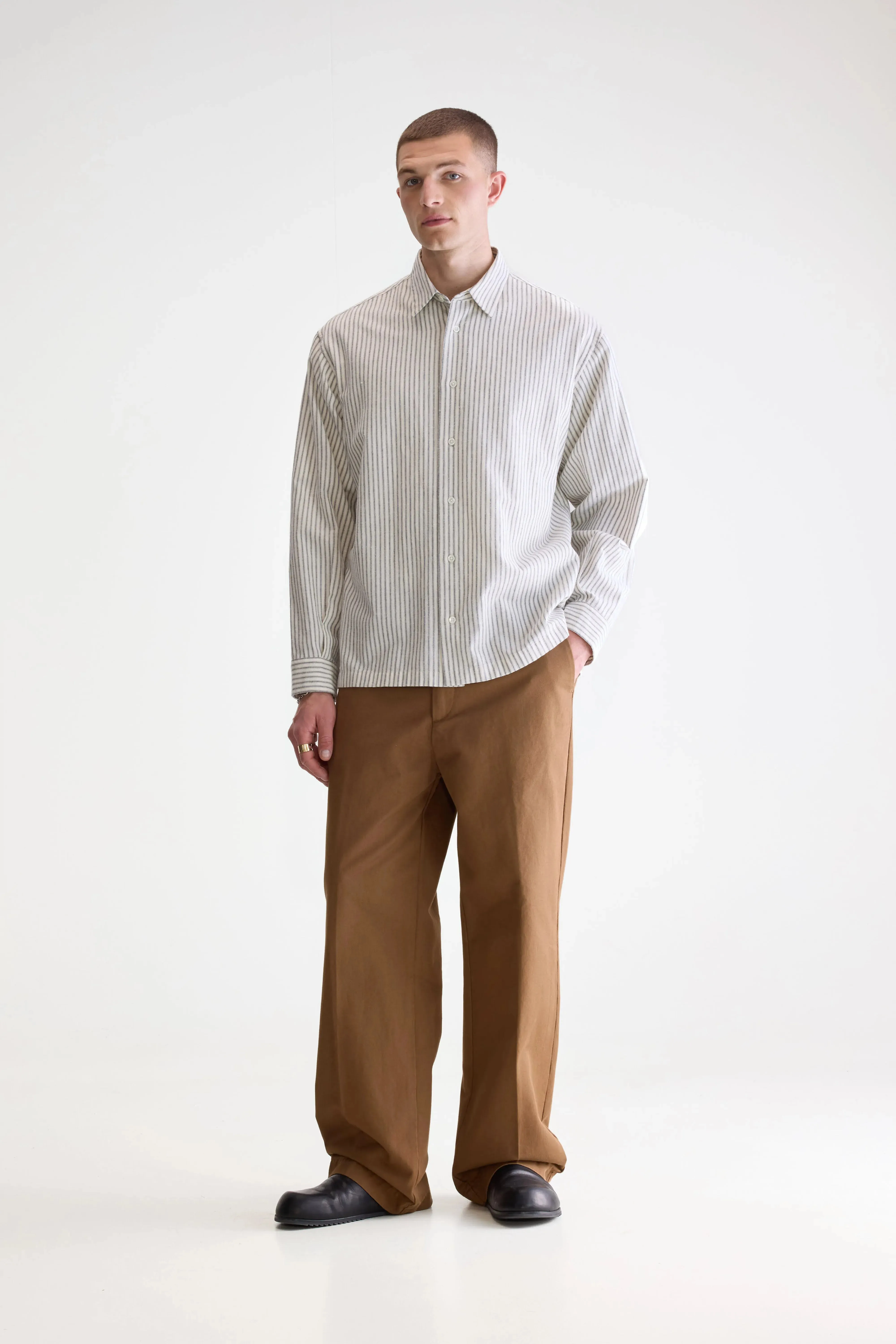 Simple Elegance Flip relaxed shirt (252 / M / STRIPE G)