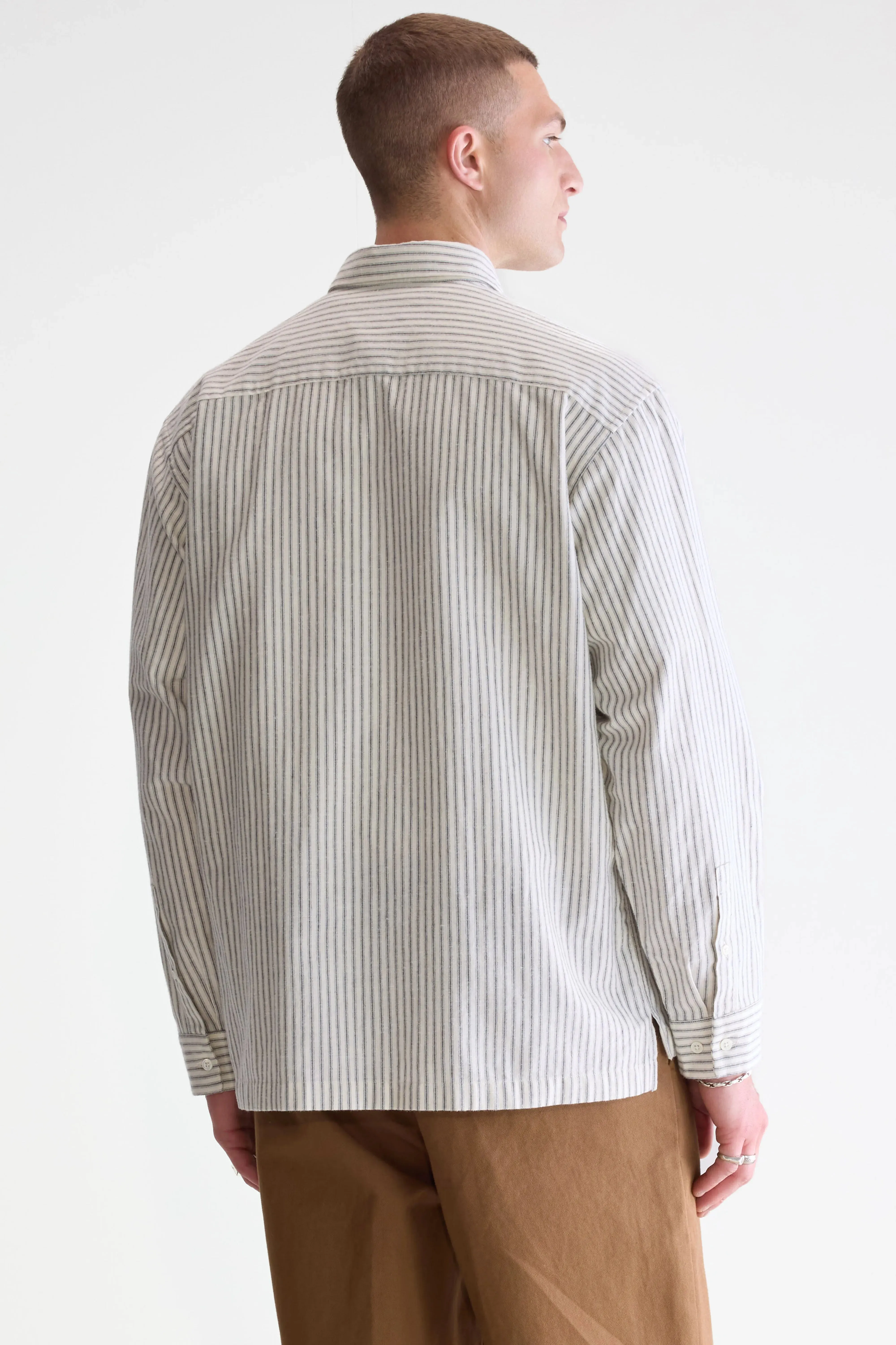 Simple Elegance Flip relaxed shirt (252 / M / STRIPE G)