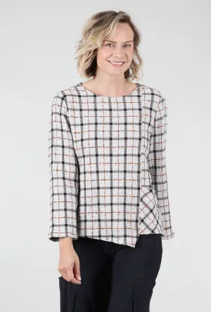 Versatile Clothing Double-Face Windowpane Pullover, Winter White