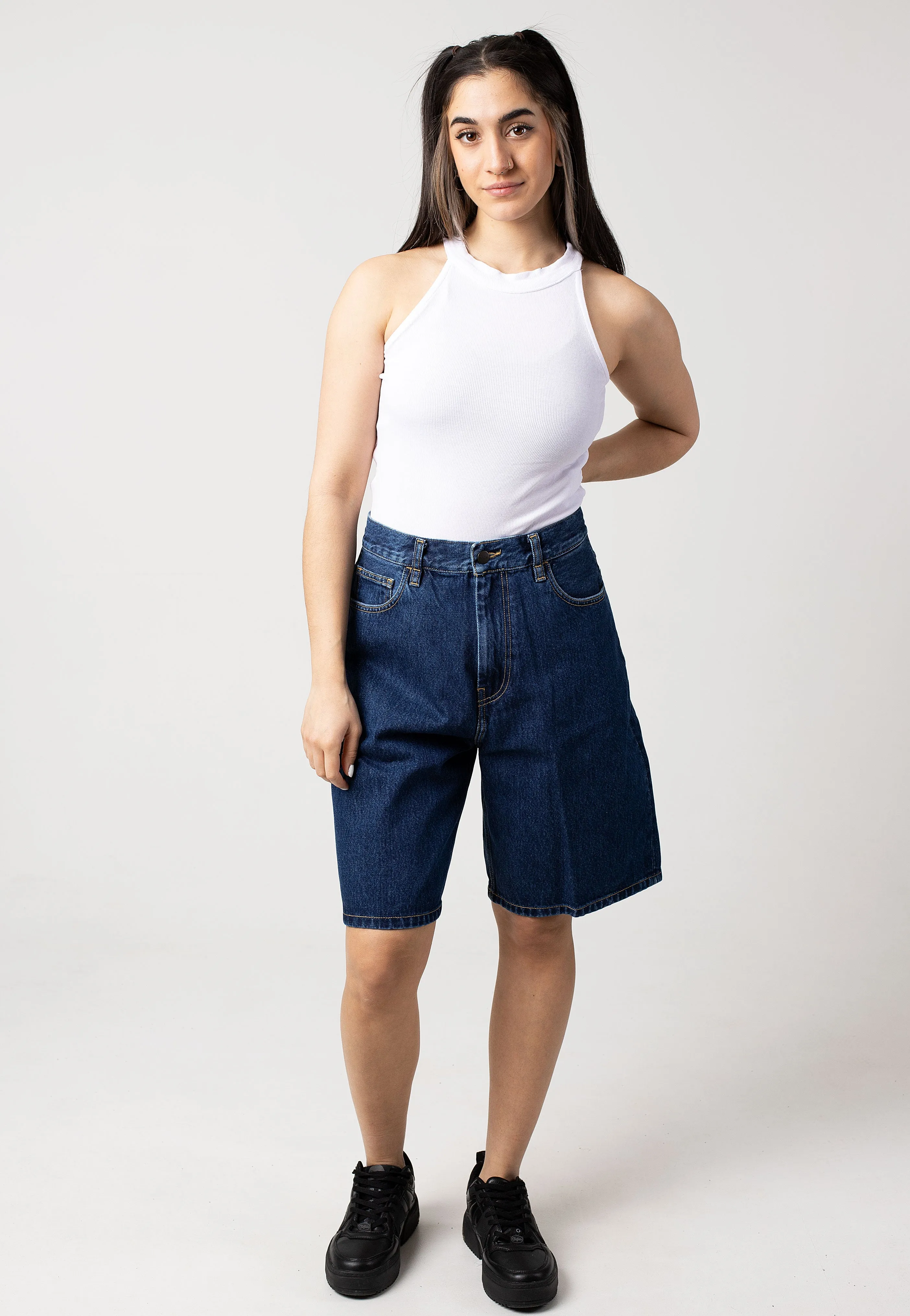 Simple Fit Carhartt WIP - W' Brandon Stone Washed Blue - Shorts