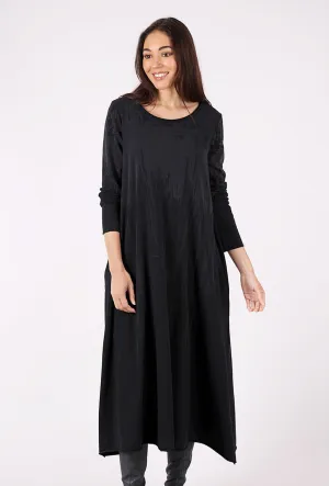 Lilith Drip Dress, Ink Black Skin Hug Subtle Motion