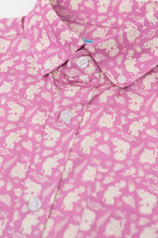 Pink Elephants: Weekender - Pink Breathable long-sleeve Daily Essential