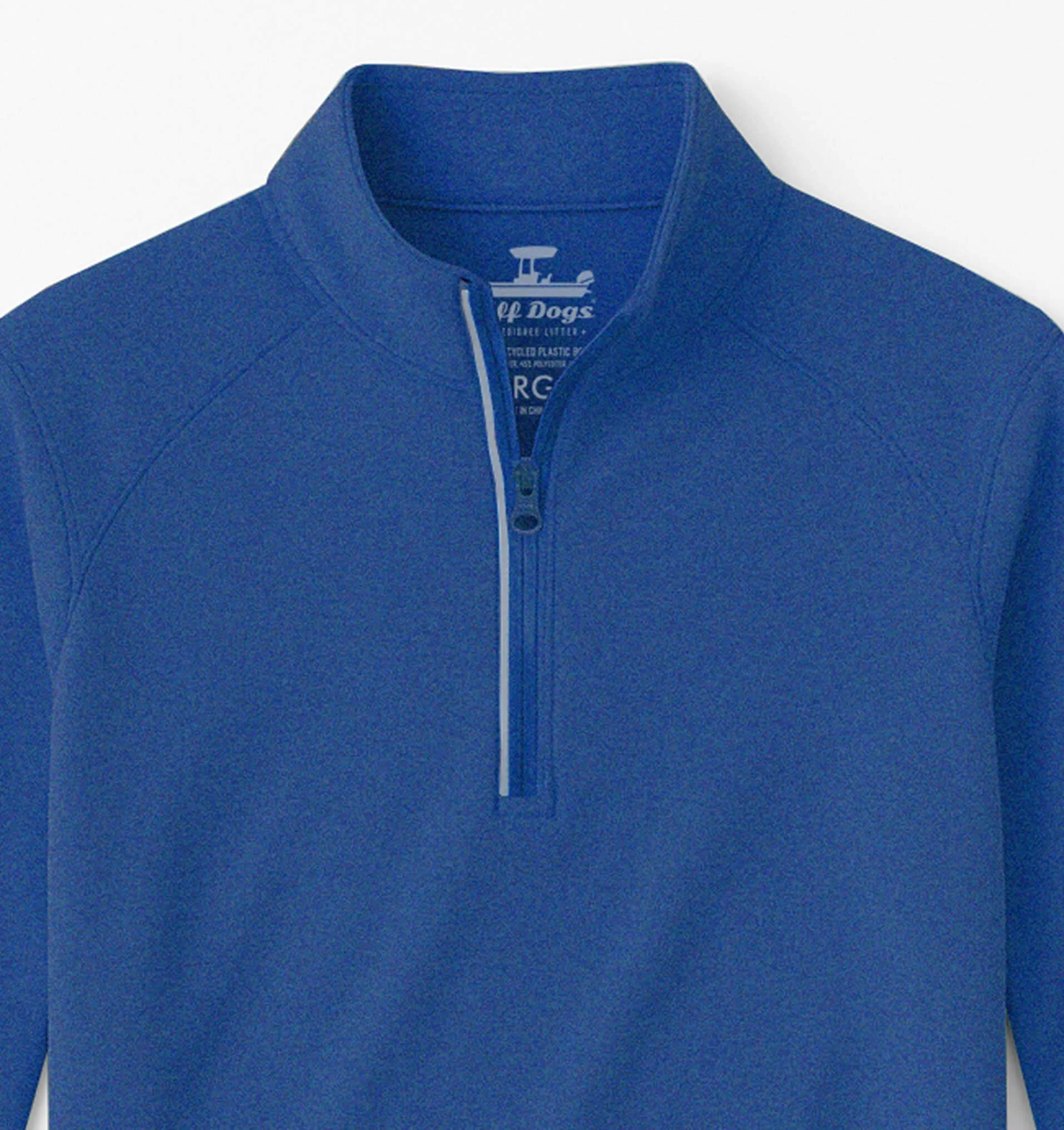 Skiff Dogs: Ocean Flex Quarter Zip - Nautical Navy Round Neck Minimal