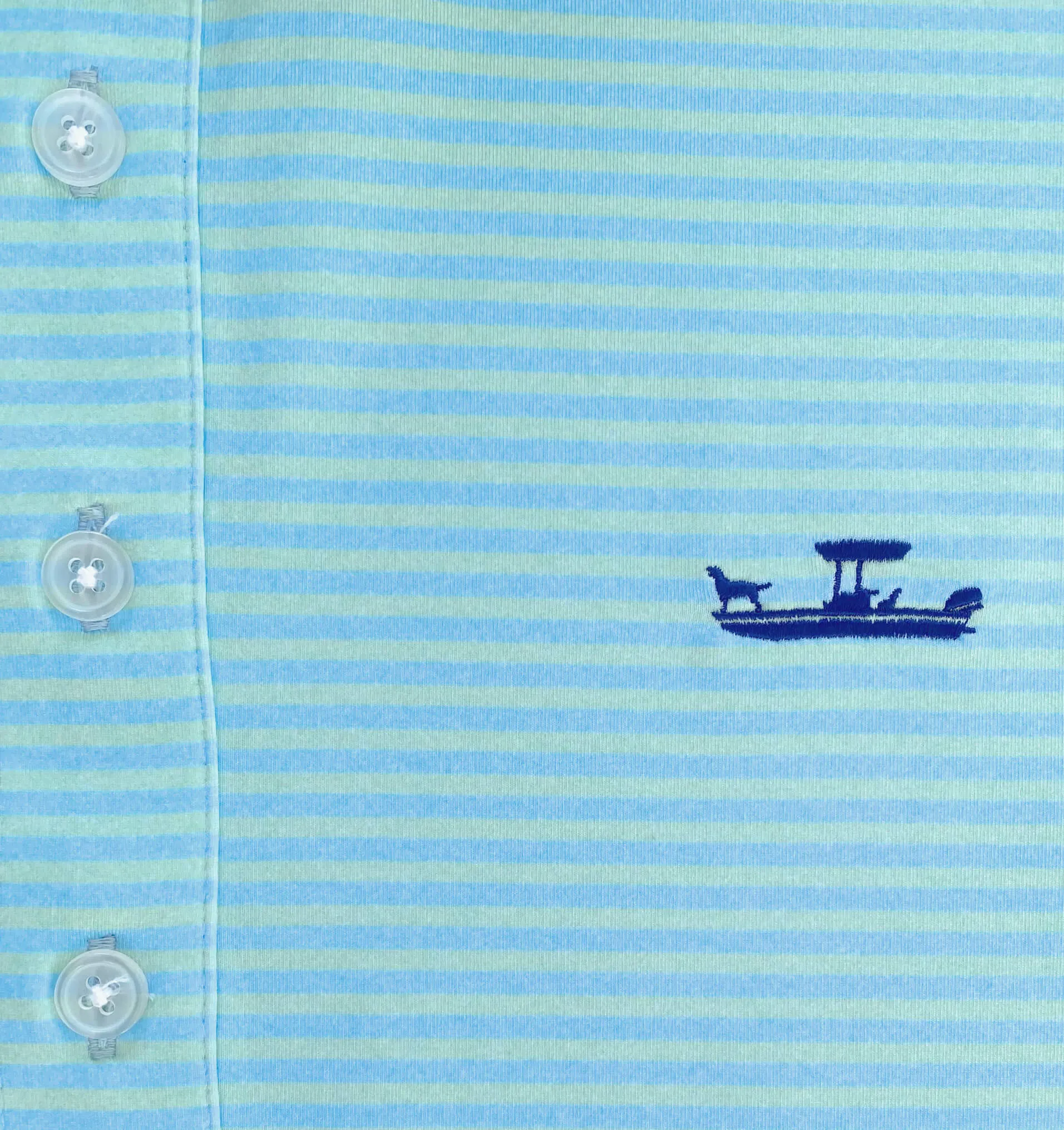 Skiff Dogs: Slack Tide Polo - Mint/Light Blue Quick-Wash
