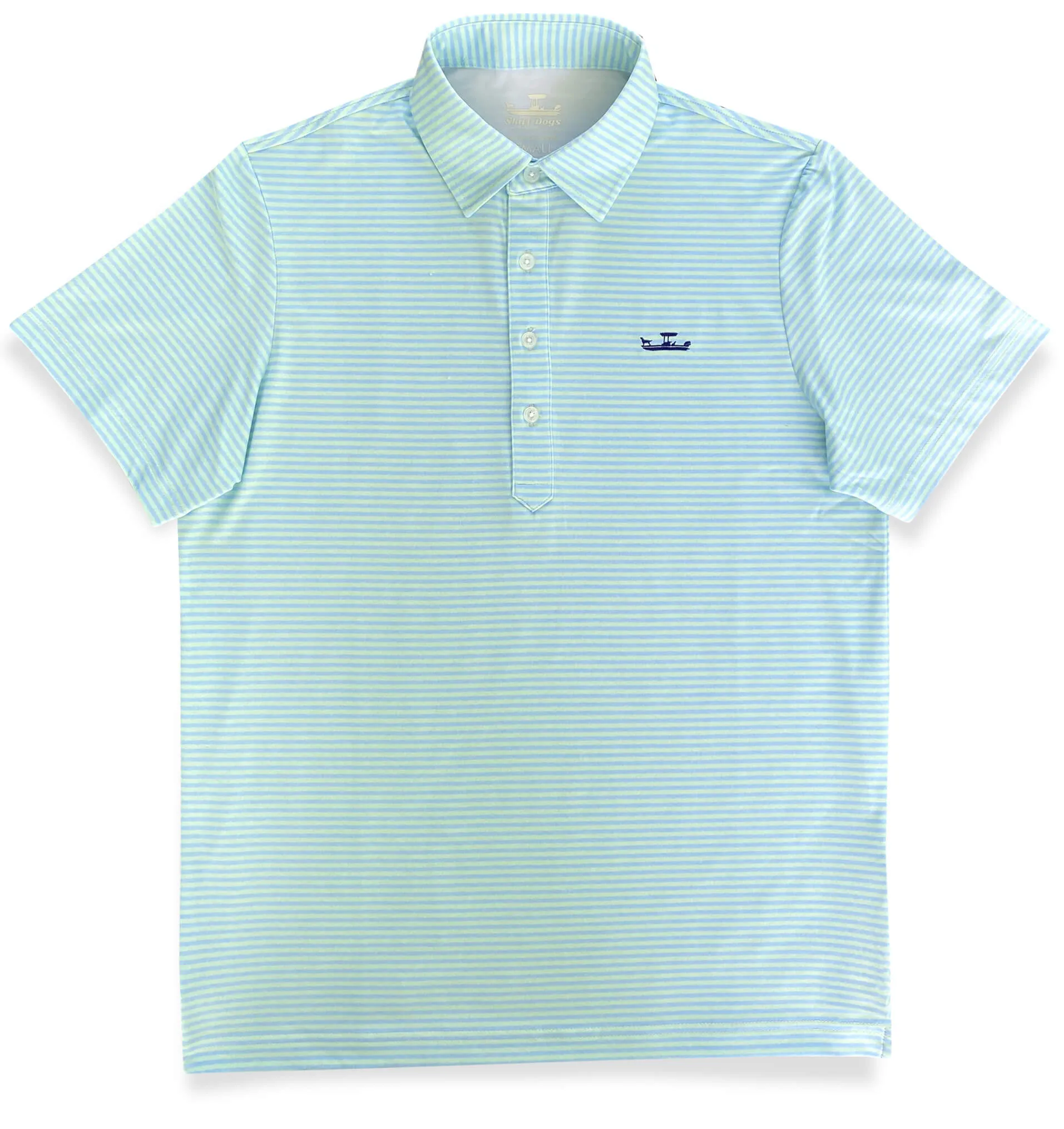Skiff Dogs: Slack Tide Polo - Mint/Light Blue Quick-Wash