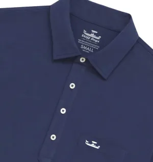 Skiff Dogs: Upcycled Surf Polo - Deep Blue Soft Touch Everyday Basic