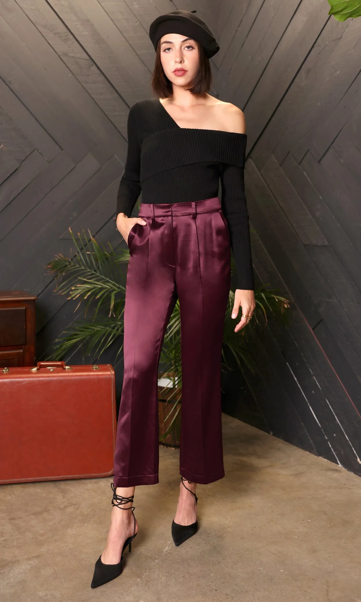Skinny Fit Glenda Satin Trouser