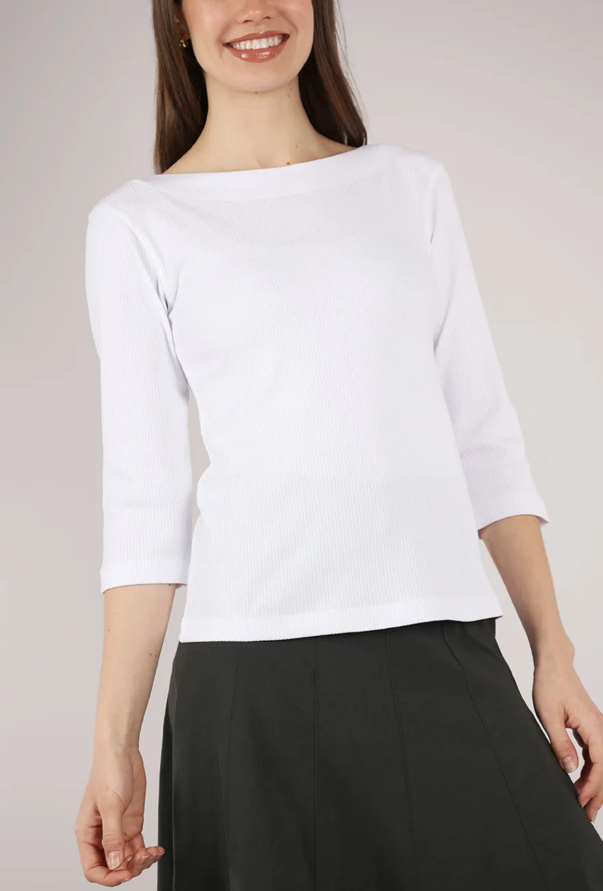 Skinny Naibu Rib Top, White