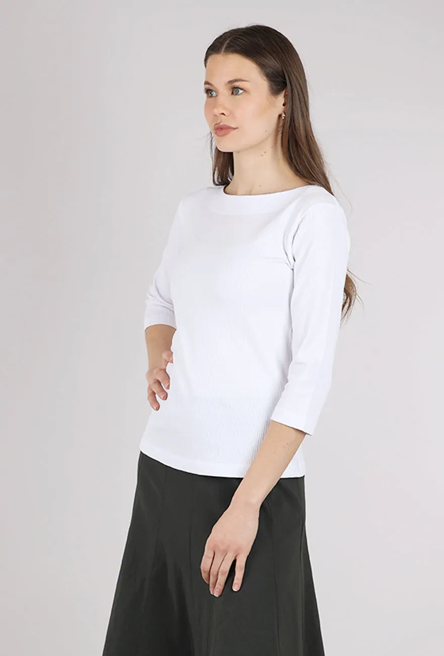 Skinny Naibu Rib Top, White