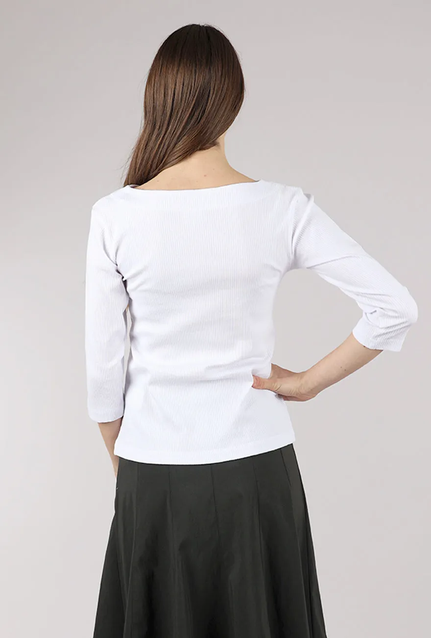 Skinny Naibu Rib Top, White
