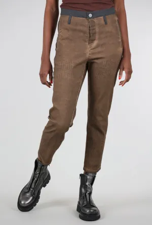 Seasonless wear Stretch waistband Stitch Detail Denim Trouser, Rust