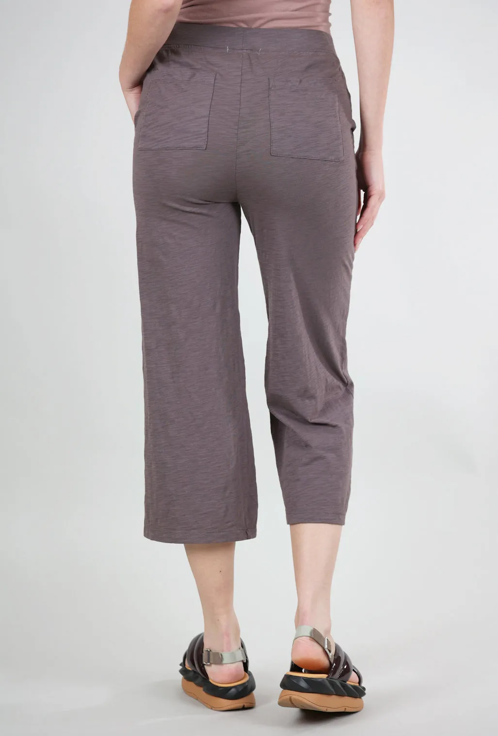 Sleek Design Wide Leg Crop Pants, Dark Pewter