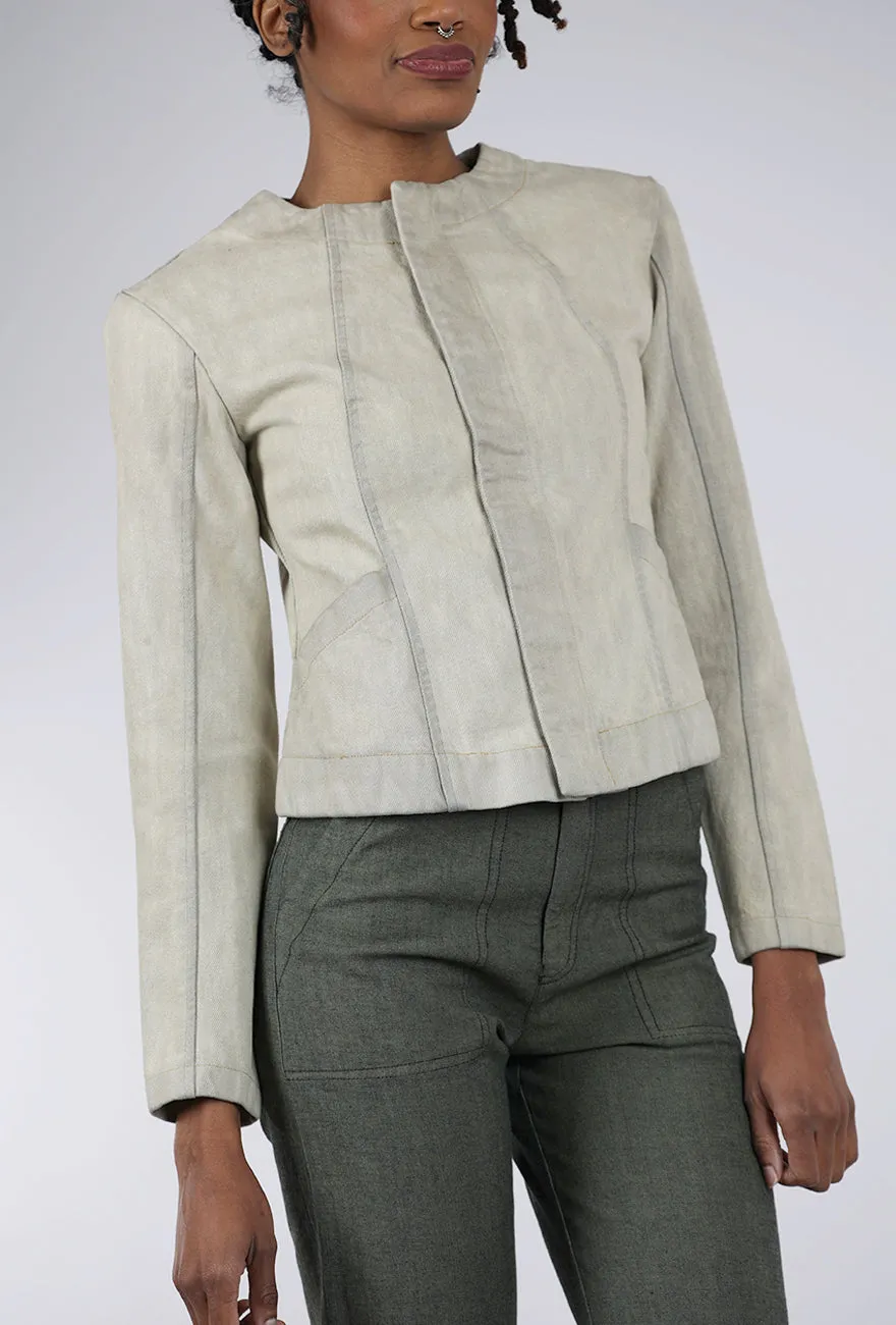 Sleek Edge Dune Denim Jacket, Greystoke