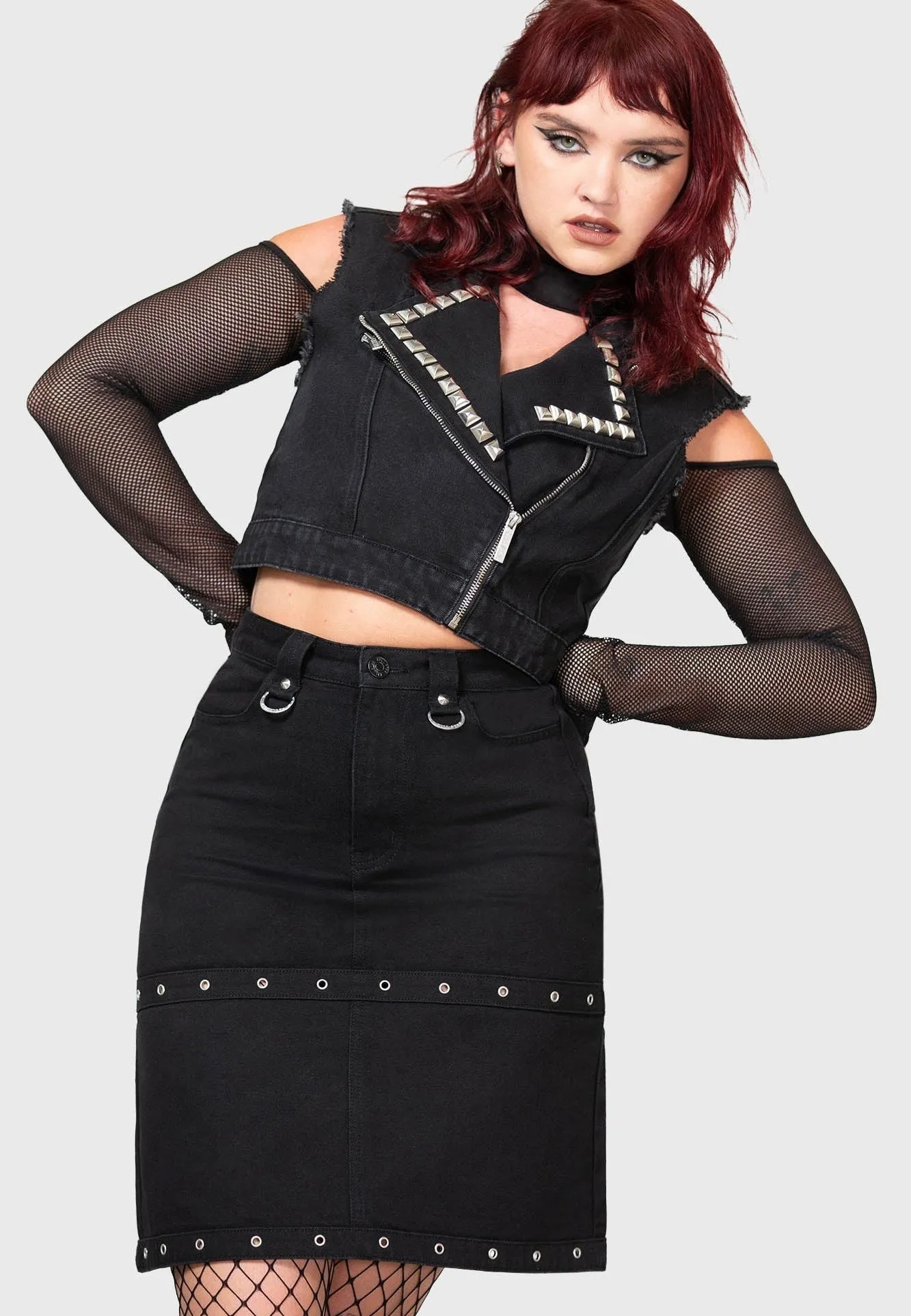 Sleek Feel Killstar - Punktured Black - Skirt