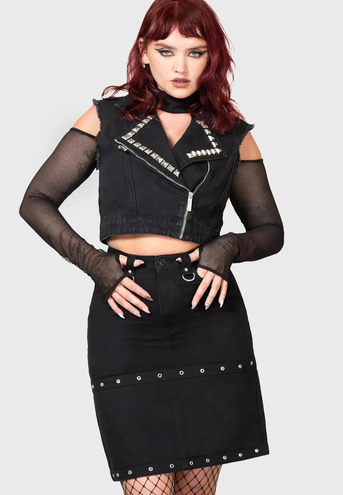 Sleek Feel Killstar - Punktured Black - Skirt