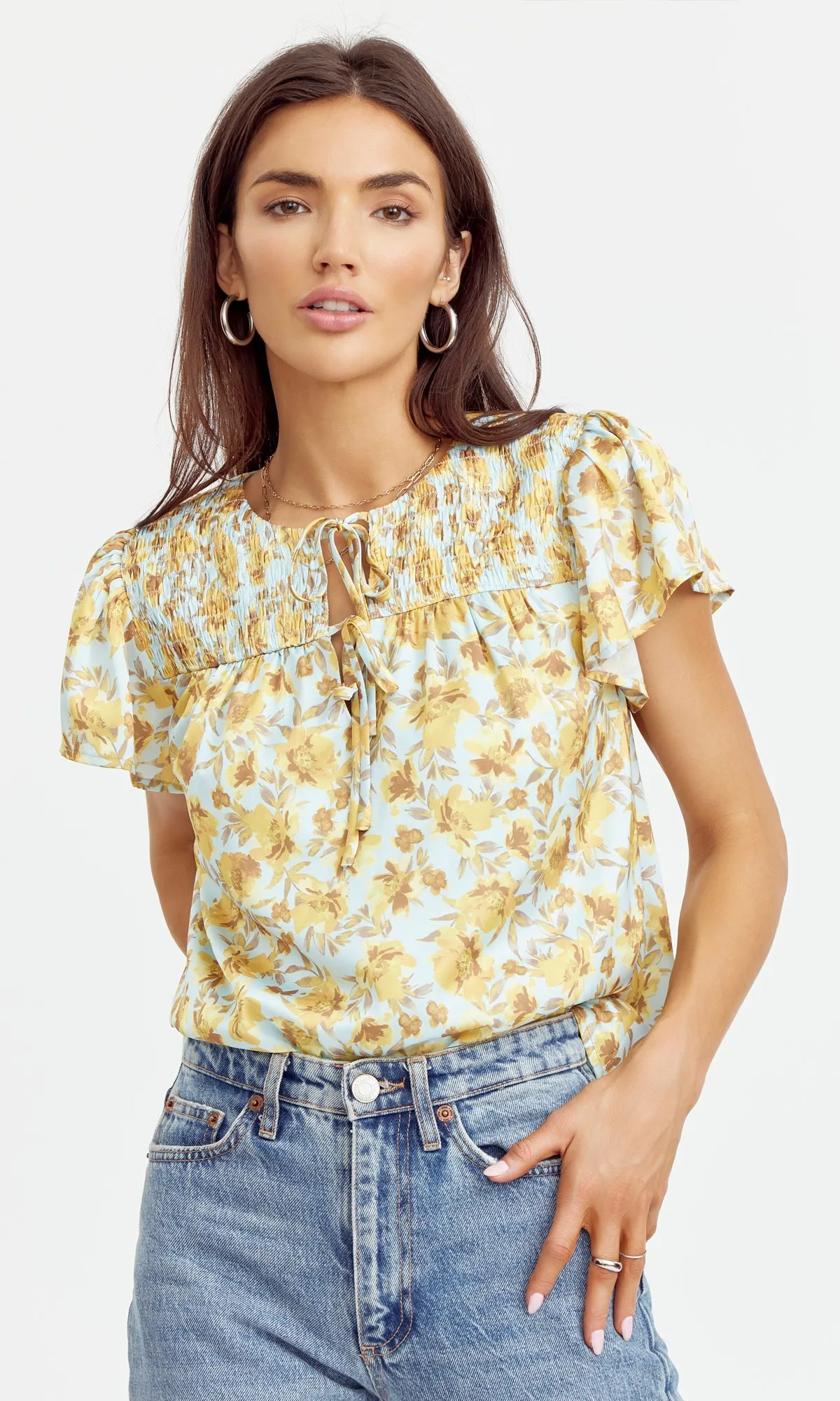 Sleek Look Silvie Smocked Blouse