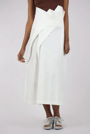 Gather Waist Skirt, White Bohemian vibe Statement Piece