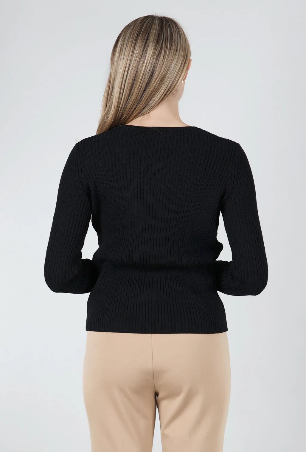 Sleeveless Multi-Stitch Shaker Sweater, Black