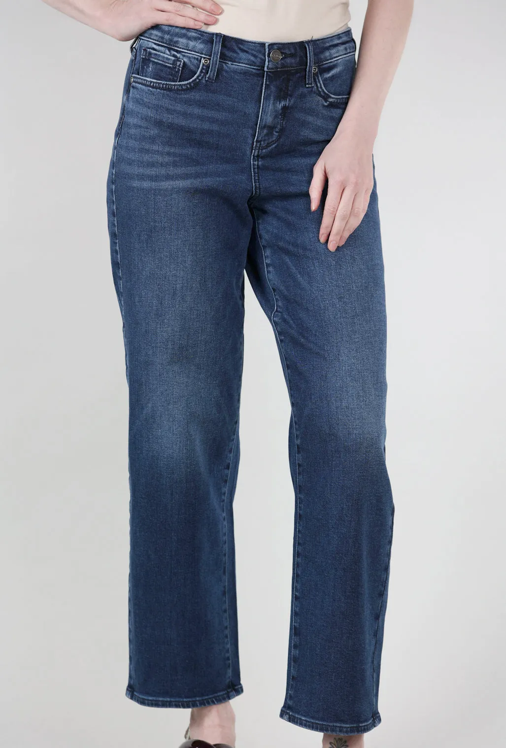 slim cut Sophia Wide Leg Denim, Eiffel Blue