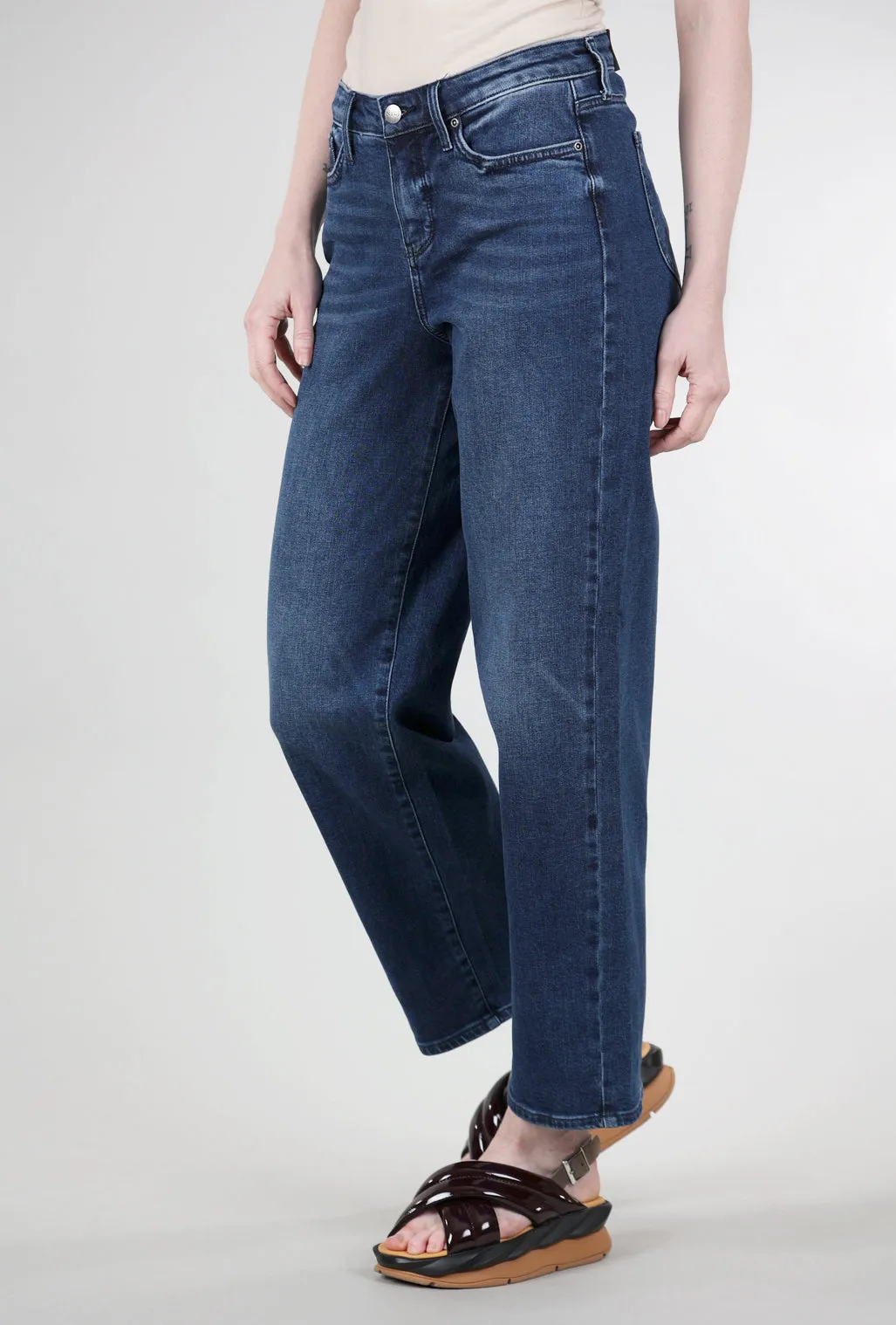 slim cut Sophia Wide Leg Denim, Eiffel Blue