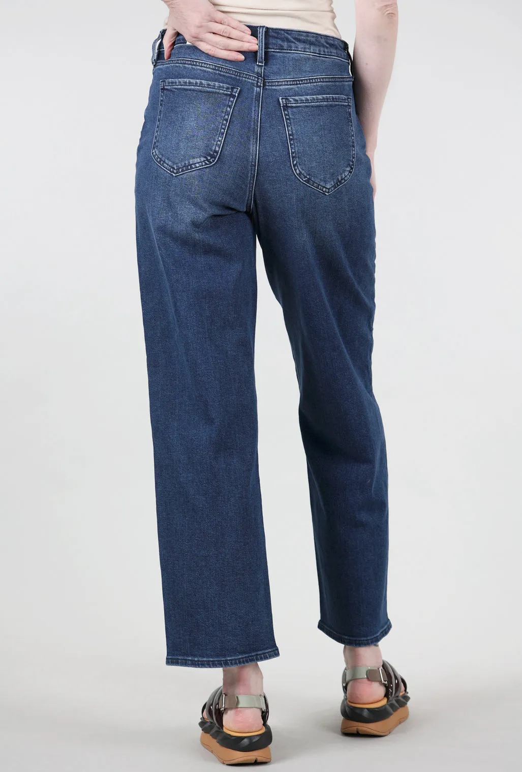 slim cut Sophia Wide Leg Denim, Eiffel Blue