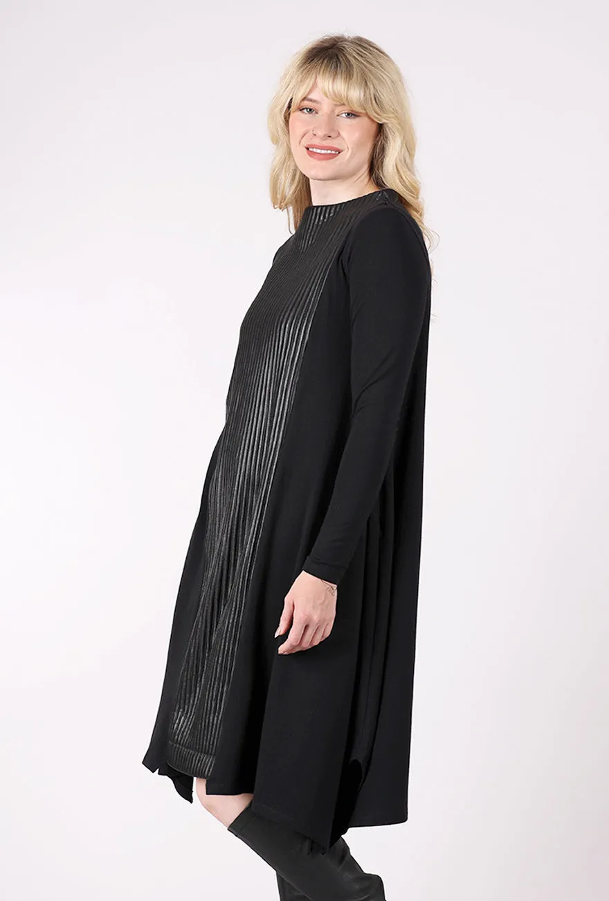 Slim Shape Ridged Dune Dress, Black