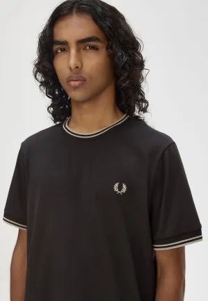 Fred Perry - Twin Tipped Anchor Grey/Oatmeal - T-Shirt Office Attire vacation wear