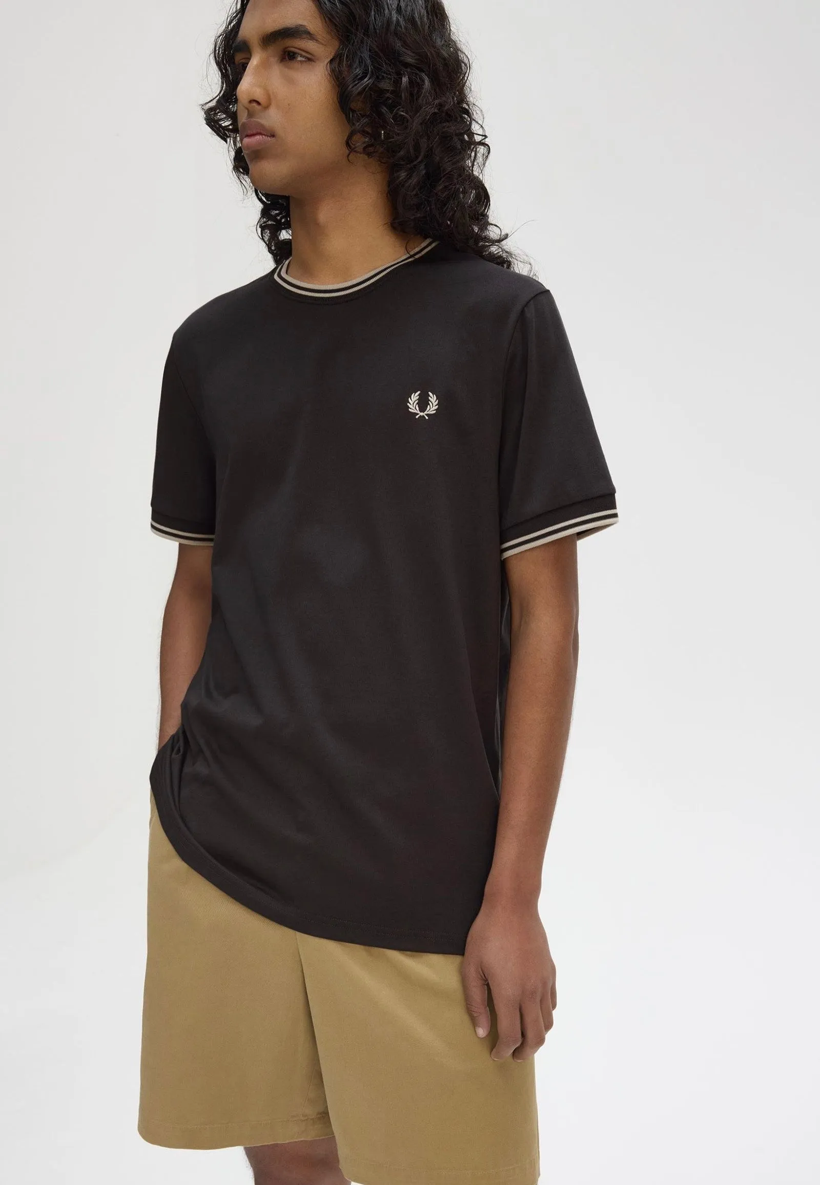 Smart Fresh Fred Perry - Twin Tipped Anchor Grey/Oatmeal - T-Shirt