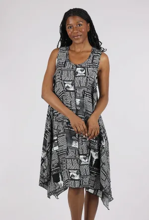 Zip Detail Newsy Dress, Black/White Lounge Fit Cool Movement
