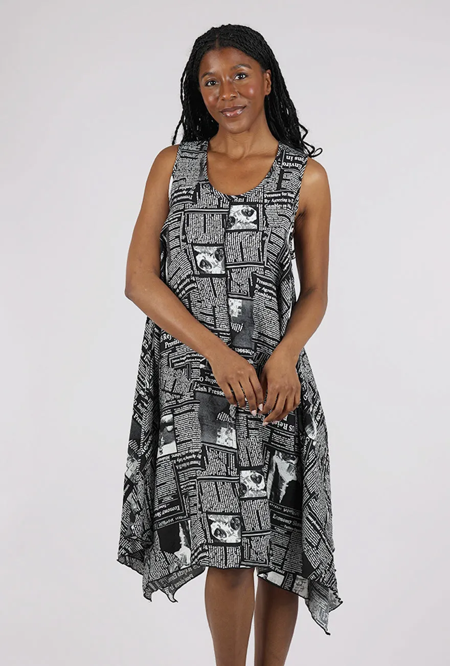 Zip Detail Newsy Dress, Black/White Lounge Fit Cool Movement