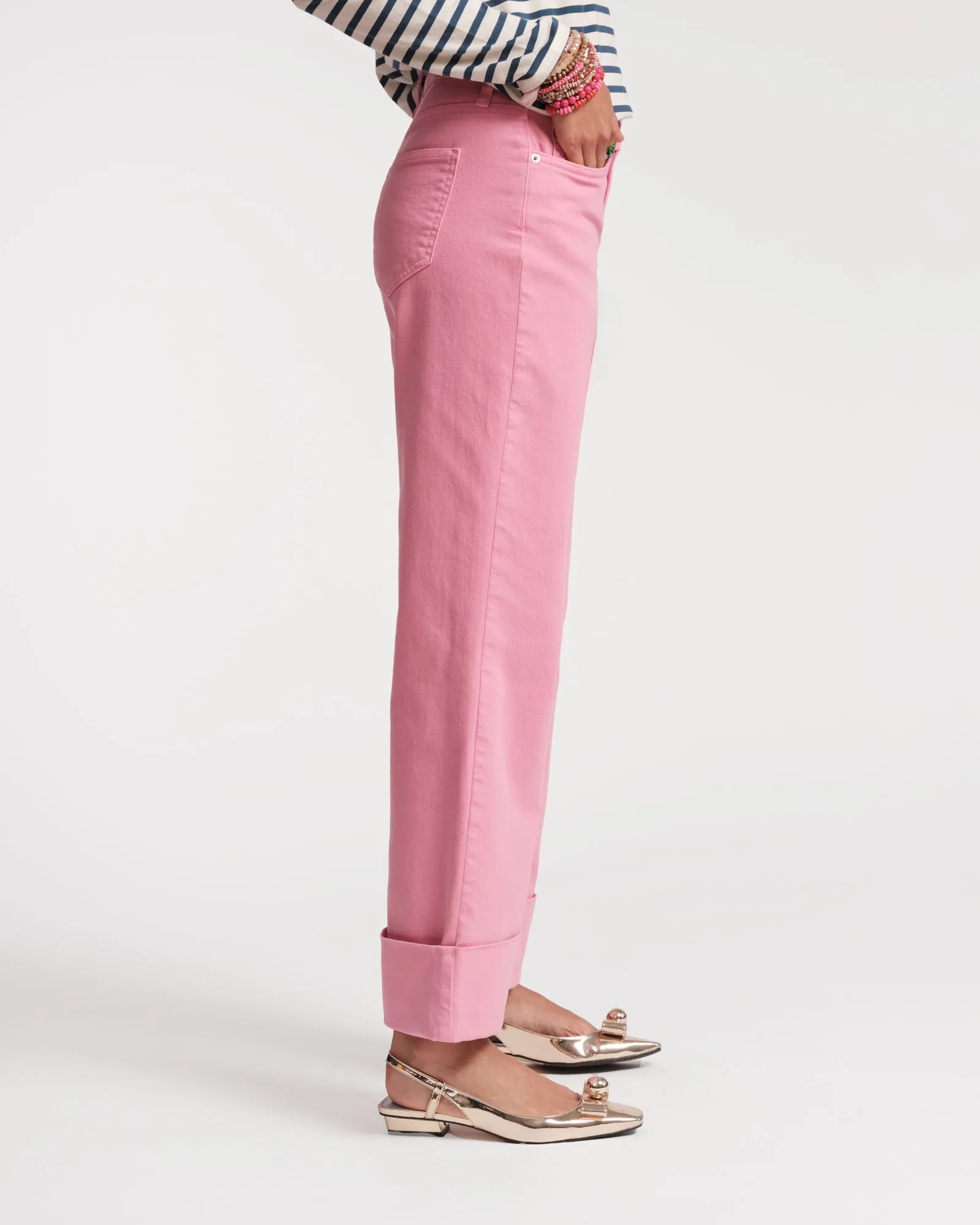Smarty Cuffed Jeans - Pink Active Fit