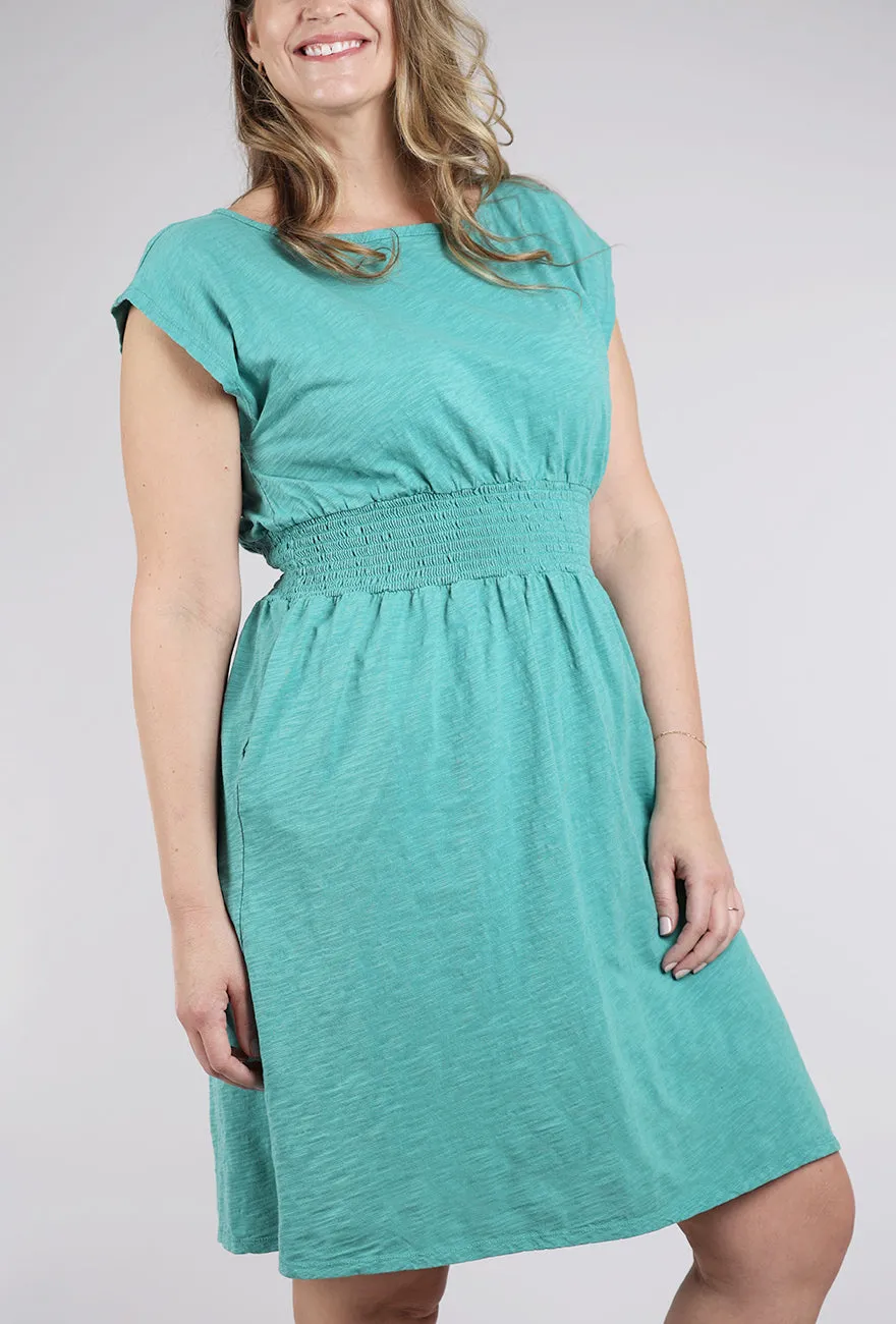 Smocked Waist S/S Dress, Open Water Stylish Items