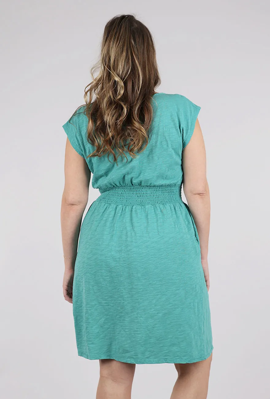 Smocked Waist S/S Dress, Open Water Stylish Items