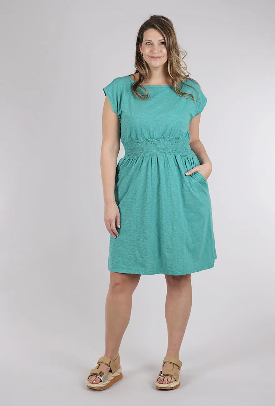 Smocked Waist S/S Dress, Open Water Stylish Items