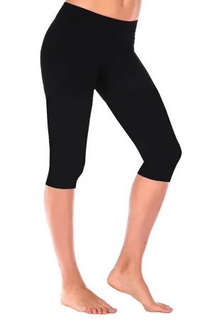 Smart Casual Air Flow Smooth Capri Leggings, Black