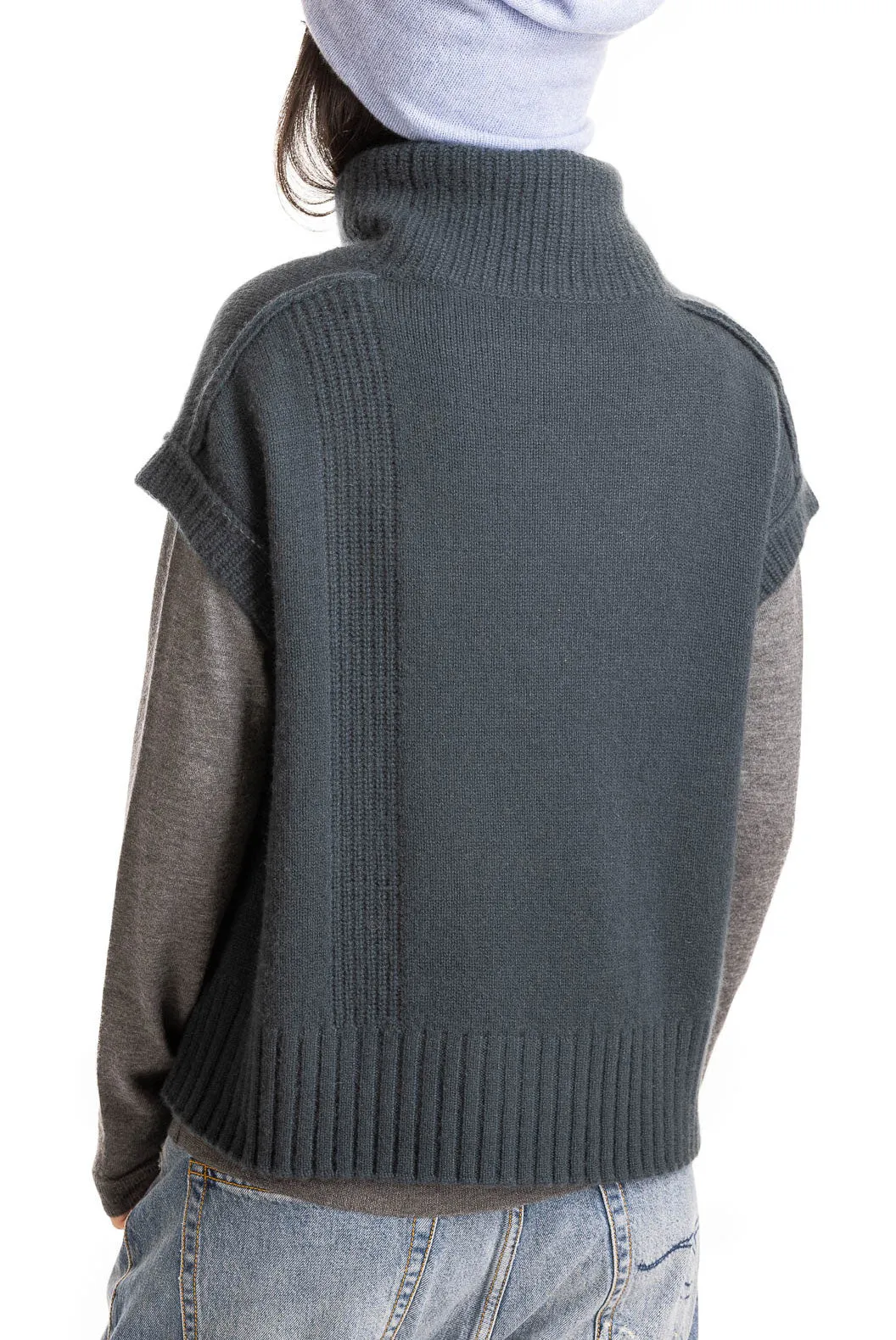 Smooth Drape Lagoon Mock Pullover