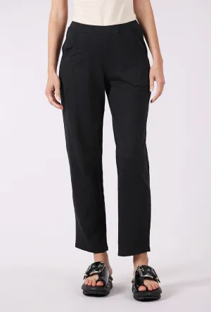 All-Day Wear Wide Leg Around Town Cotton Slub Pant, Black
