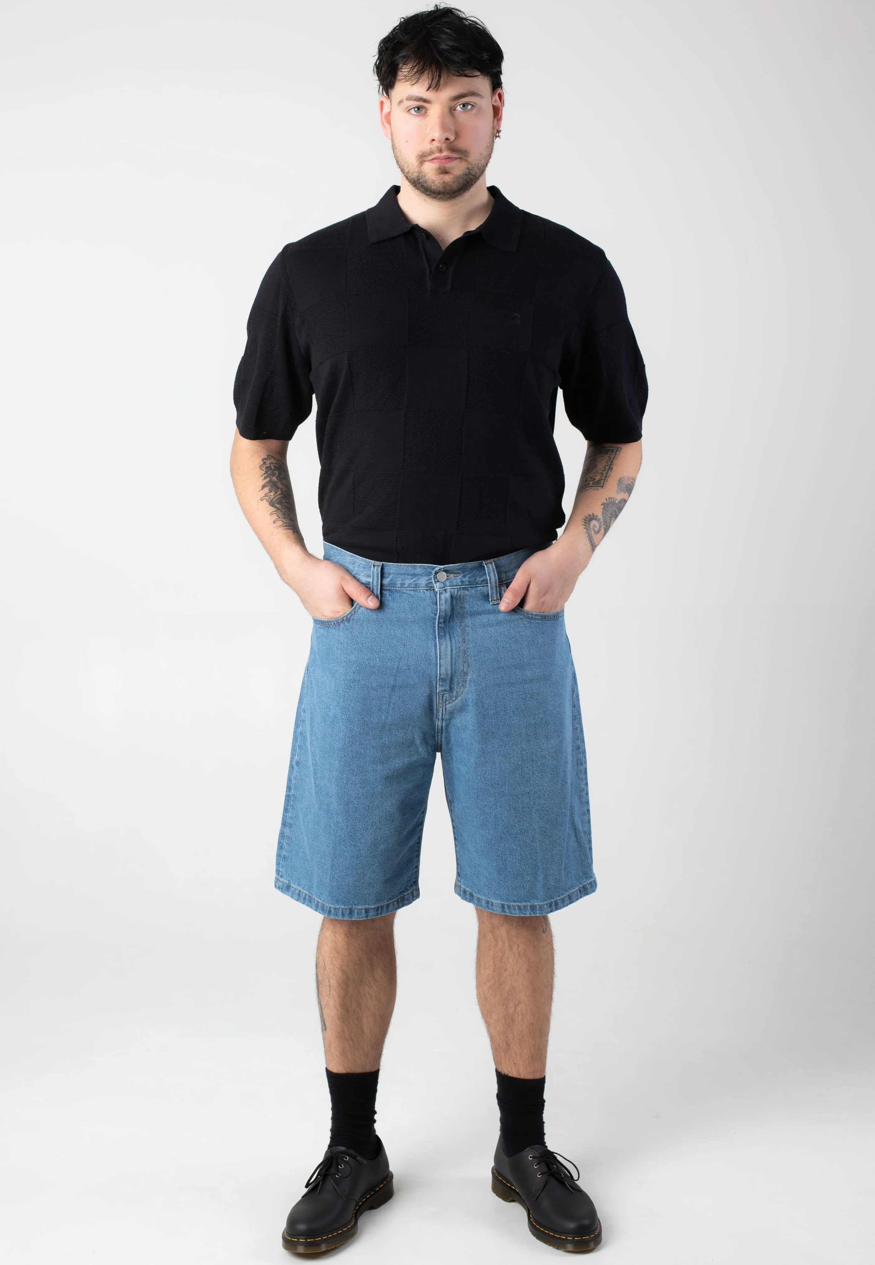 Smooth Texture Carhartt WIP - Landon Heavy Stone Wash Blue - Shorts