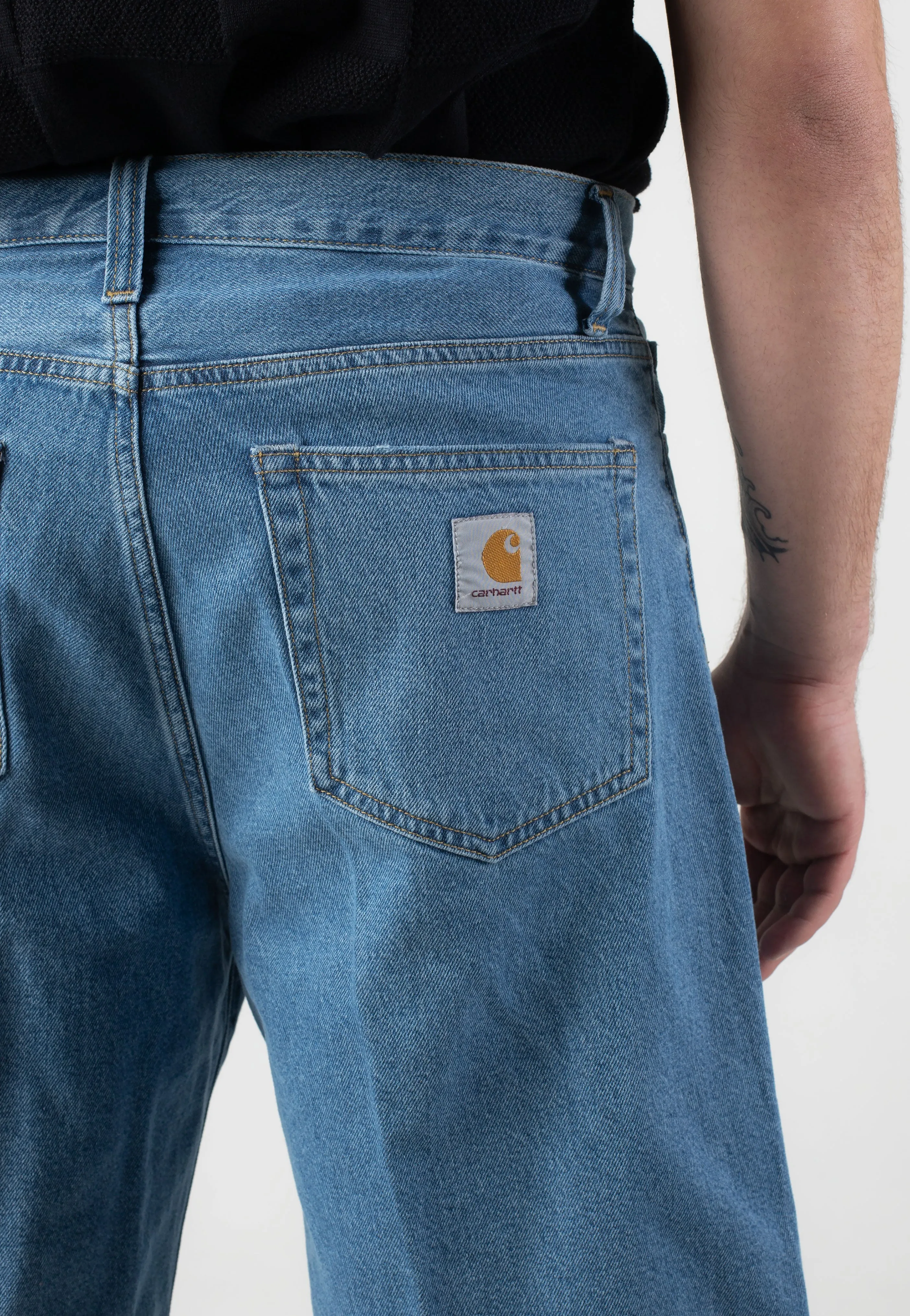 Smooth Texture Carhartt WIP - Landon Heavy Stone Wash Blue - Shorts
