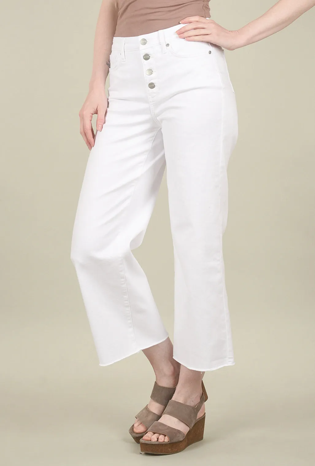 Smooth Touch Teresa Wide Ankle Denim, Optic White