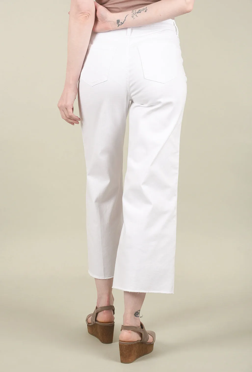 Smooth Touch Teresa Wide Ankle Denim, Optic White