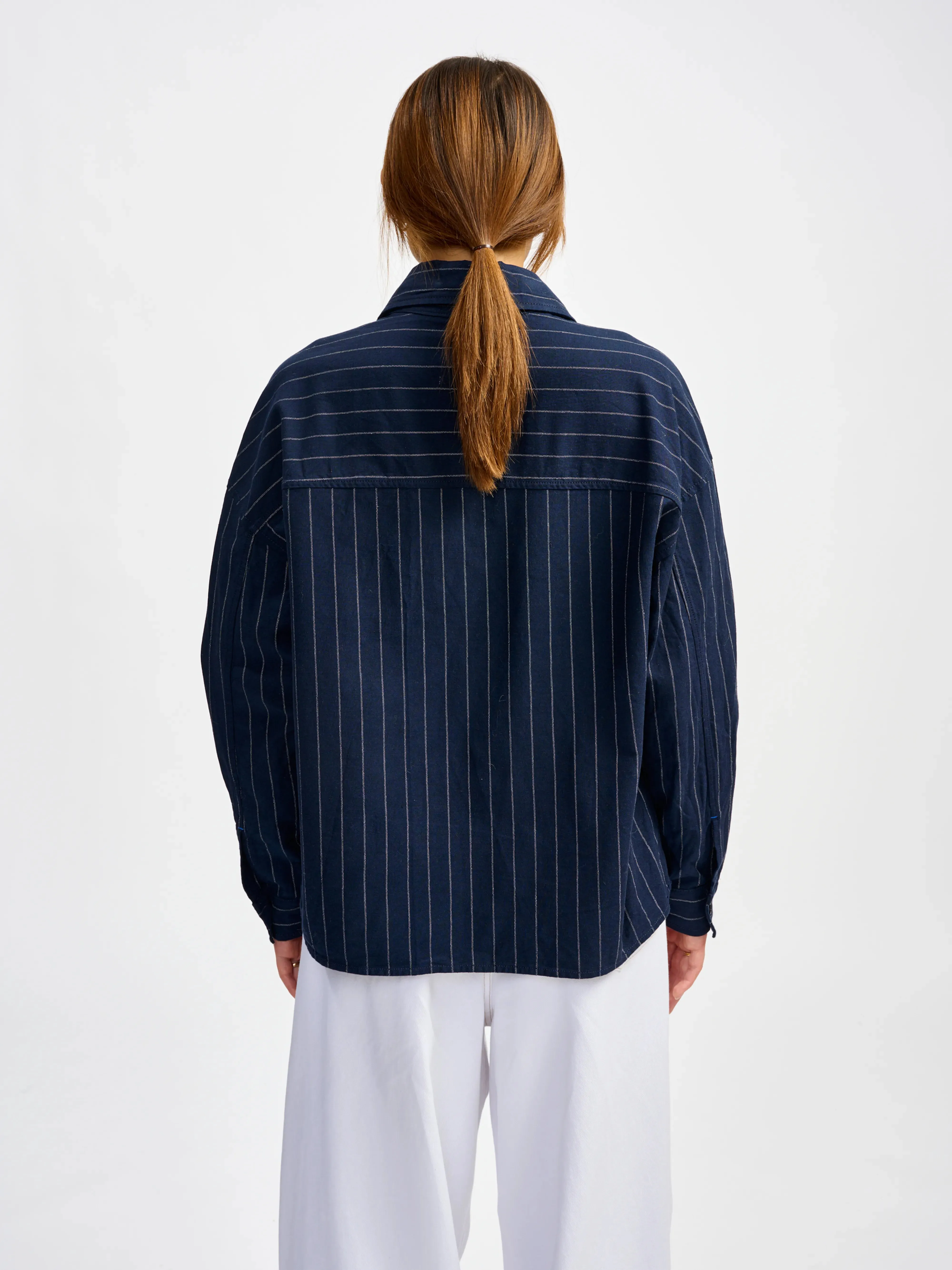 Snap Buttons link overshirt (241 / W / STRIPE A)