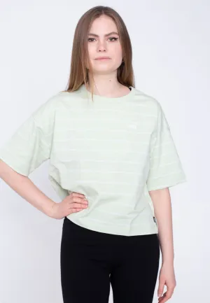 Soft Cotton Feel Vans - Time Off Stripe Top Celadon Green - T-Shirt